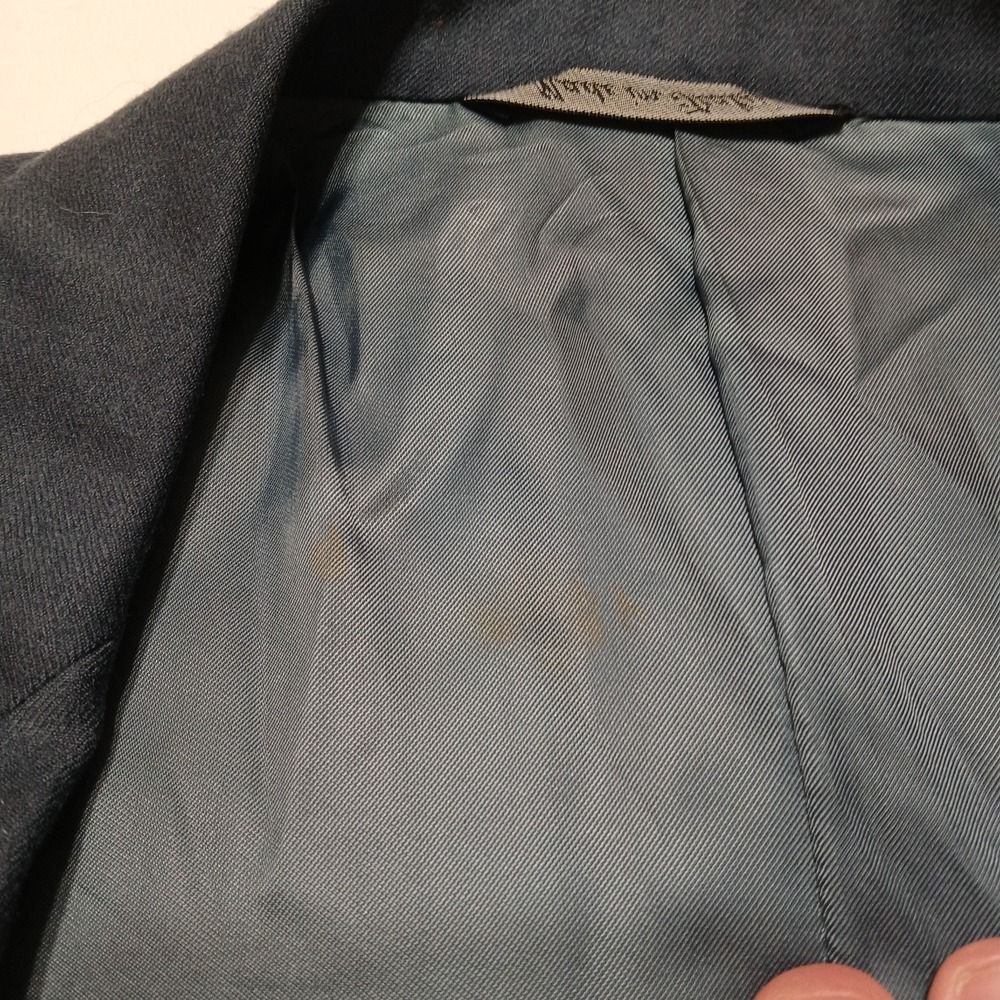 Canali Mens Blue Virgin Wool Blazer Size 40R Non-vented/ Single Breast/ 3 Button - Picture 6 of 13